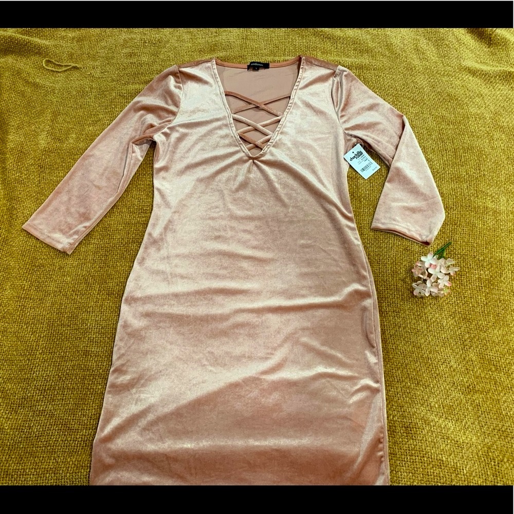 ❤️ velvet stretch pink dress